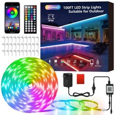 100Ft Outdoor LED Strip Lights, IP68 Waterproof RGB Color Changing LED Lights...