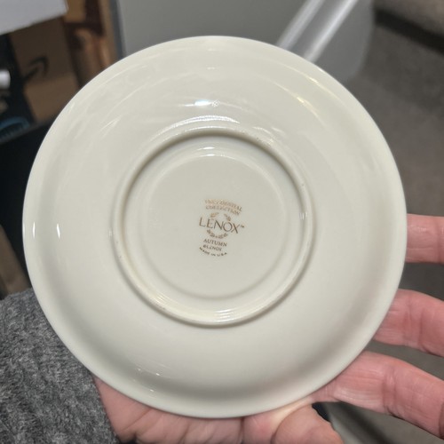Lenox Autumn Footed Cup and Saucer Set, Pristine, Unused Condition - Picture 9 of 11