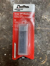 American Line 13-Point 9mm Snap-Off Knife Blades - 50-Pack - High Carbon.