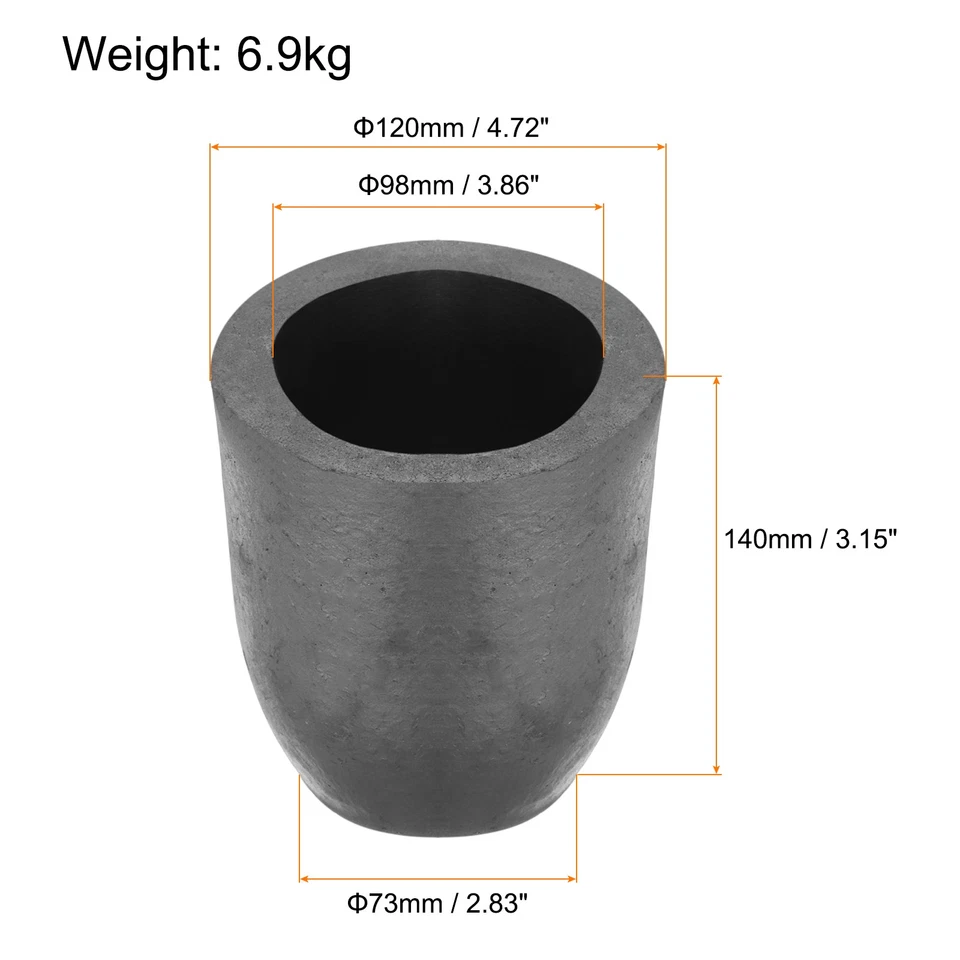 Creuset graphite silicium 6.9kg pour cuivre 3.86"IDx5.51"H - Bild 2 von 4
