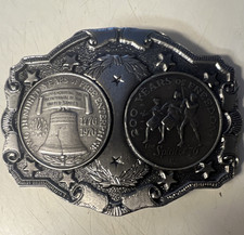 Lewis Buckles 1776-1976 Bicentennial Spirit of '76 Silver Stars Belt Buckle