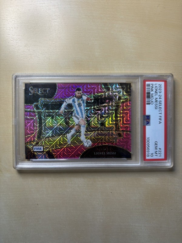 2023-24 Panini Select Field Level Lionel Messi #221 Pink Mojo Prizm /199 PSA 10 