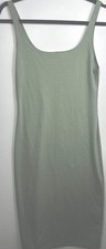 Zara Green Bodycon Midi Dress Fairycore Woodland women’s L Sleeveless Stretchy