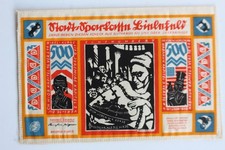 Fabric banknote 500 Mark 1922 Bielefeld Germany (42462)