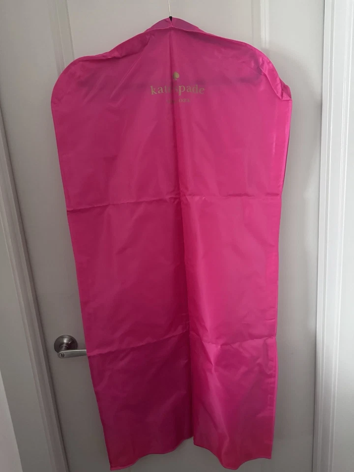 NUEVA BOLSA DE ALMACENAMIENTO DE VIAJE KATE SPADE NEW YORK ROSA DOBLE CREMALLERA PARA PRENDAS 48” X 25” Foto 2 de 4
