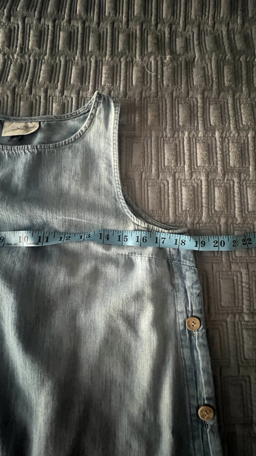 Universal Thread Blue Denim Chambray Sleeveless B… - image 7