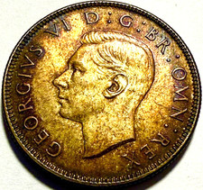 GREAT BRITAIN - George VI - Golden Toned Florin - 1944 - Km-855 - Extra Fine!