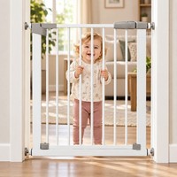 Baby Safety Gate 63-83cm No-Screw Installation - No Drilling Stair Child Dog Pet