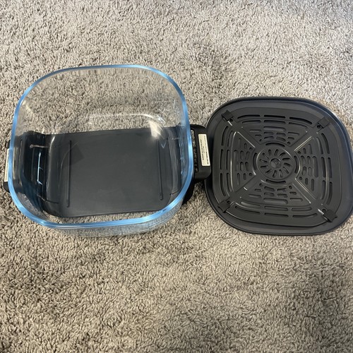 Ninja Crispi Portable Glass 4qt Container Bowl W/ Grill And Lid