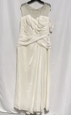 David's Bridal 9SDWG0161 Women's Ivory Formal Gown Beaded Neck NWT Sz 16W