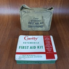 Vintage Curity Automobile First Aid Kit & Can...