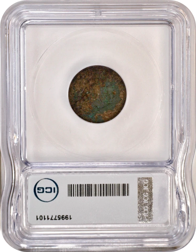1869 Indian Head Cent 1C Penny ICG AU50 Details Environmental Damage - Image 2 of 3