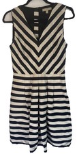 Banana Republic Women's Striped Dress Size 6p Black & White /cream