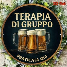 A Vintage Decorative Tin Metal Signs Home D cor about 'Beer Therapy', an 8X8 In