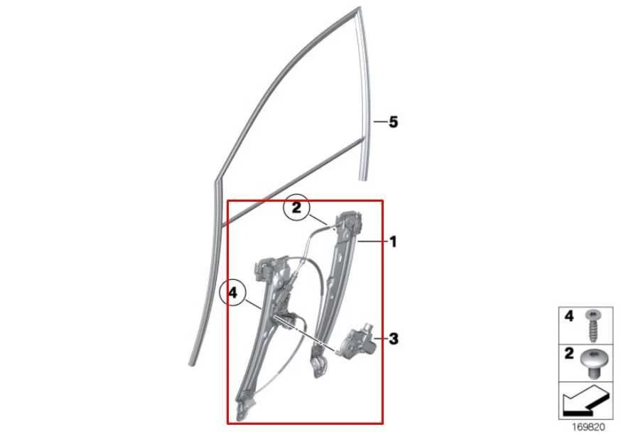 Regulador de ventana de puerta delantera izquierda BMW 750Li xDrive 2010-2015 con motor 51337182105 Foto 2 de 4