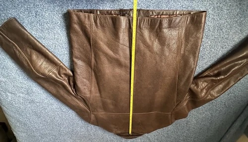 Marc New York Andrew Marc Mens Large Brown Pebbled Leather Bomber Jacket Heavy image 5