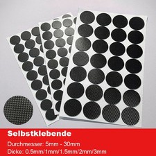 Silikon Gummi Scheiben Flach Rund Platte Gitter Rutschschutz &Oslash;5mm - 30mm Schwarz