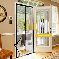 Magnetic Screen Door   Black  White Options  Hands Free Bug Mesh  Pets  Kids