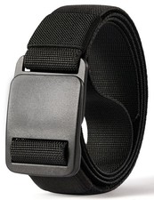 Papaanils Mens Stretch Web Belt, Casual Black waist size 40-44",