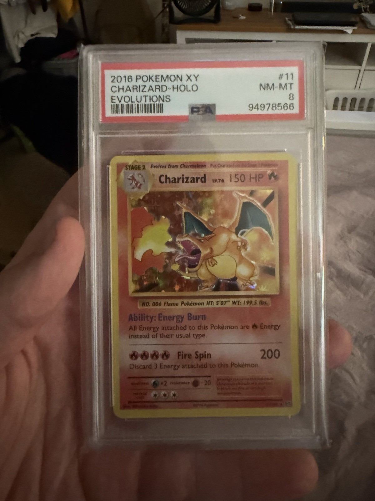 PSA 8 2016 Pokemon TCG XY Evolutions Charizard Holo Rare 11/108 English
