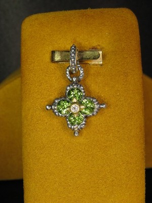 BARBARA BIXBY BLUME CHARM HE PERIDOT DIAMANT EDELSTEIN ANHÄNGER Weihnachtsgeschenk