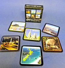 New Zealand Scenic Coasters Cork Back Unused in Box 4" x 4"