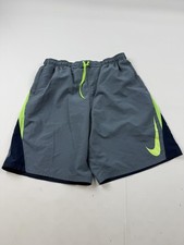 Nike Shorts Mens XL Gray Colorblock Swim Trunks Mesh Lined Drawstring Pockets