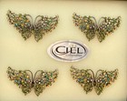 Ciel Crystal Rhinestone Butterfly Napkin Rings Set Of 4 In Box 3 3/8“ x 2” — photo 1
