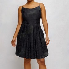 David's Bridal Black Embossed Flower Design Size 18 Womans