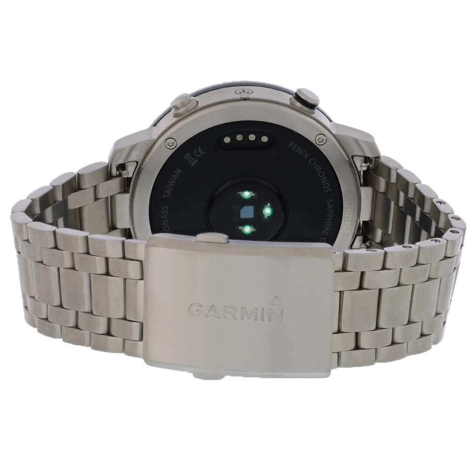 Reloj de cuarzo recargable de acero inoxidable Garmin Fenix Chronos para hombre 010-01957-02 Foto 3 de 4