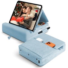 Tablet Pillow Stand with Storage, Foldable iPad Holder for Lep, Bed, Sofa, an...