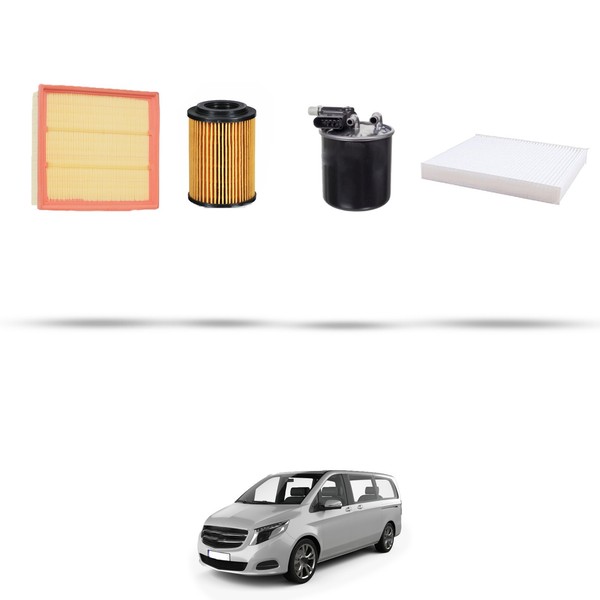 Hoffcar Servicekit - 4 Filter FüR Mercedes Klasse V II (447) 250 CDI 140 Kw Ab-image