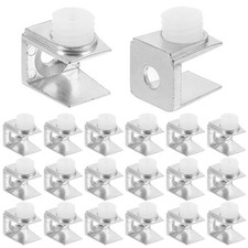 20 Pcs Zinc Alloy Glass Shelf Clamp Brackets for Bathroom Glass Fixing Clips