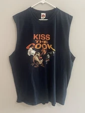 VTG Taz Kiss The Cook Sleeveless T-Shirt XXXL Y2K Looney Tunes Tasmanian Devil