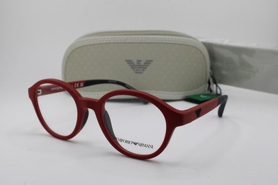 NEW EMPORIO ARMANI KIDS EK 3202 5624 MATTE RED BLACK AUTHENTIC EYEGLASSES 45-18