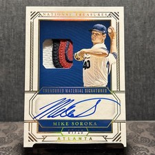 2019 Panini National Treasures Mike Soroka 07/10 RPA Rookie Auto 3-Color Patch 