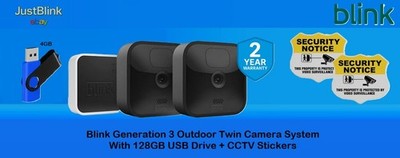 Blink Generation 3 Home Security Outdoor 2 Kamerasystem + 4GB USB + CCTV: NEU