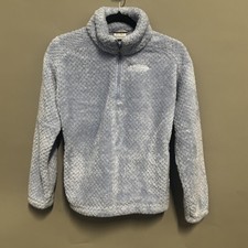 Columbia Fleece Pullover Girls Large 14/16 Blue Quarter Zip Jacket Cozy Soft