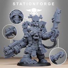 Orkaz Pirate Boss Grimdark 3D Printed Miniatures Station Forge 16k