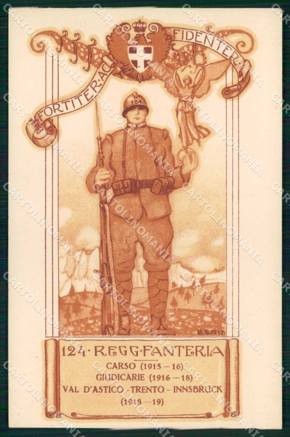 Militari Reggimentali 124° Reggimento Fanteria cartolina KF4690