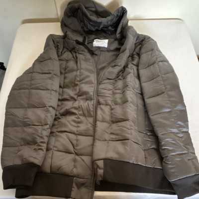 Gravity Men's Quilted Hooded Zip Weighted Jacket Gray Casual roughly 15 lbs
