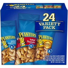 Planters Nut 24 Count-Variety Pack, Ready-to-Go Sleeves, 40.5 oz Multi-Pack Box