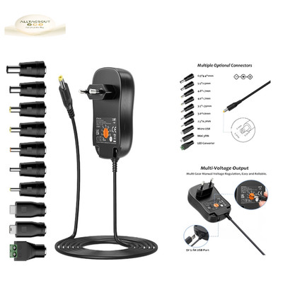 Zolt Universal Netzteil 45W 5-15V 3A 10 Stecker USB