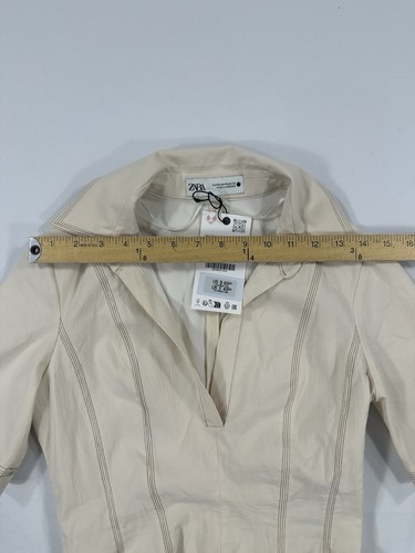 Abito donna Zara con cuciture a polo taglia XS preppy estivo cocktail $69 - Foto 8 di 9