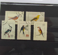 Rumänien Briefmarken 5 gebrauchte montierte Vogelmarken
