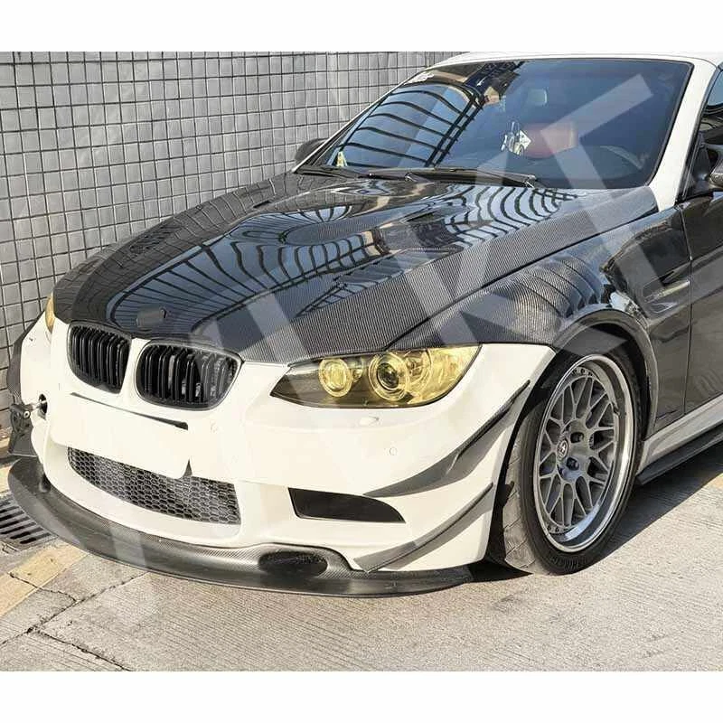 Guardabarros delanteros ventilados de carbono real alas para BMW M3 E92 cupé 2008-2013 par brillante Foto 3 de 4
