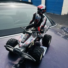 Vintage RadioShack RC Baja Banshee Quad Bike ATV 4x4 Moto Giocattolo con solo pilota NON TESTATO