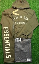 Essentials Fear of God Men's Sweatsuit Set Hoodie Pants Olive Black Gray