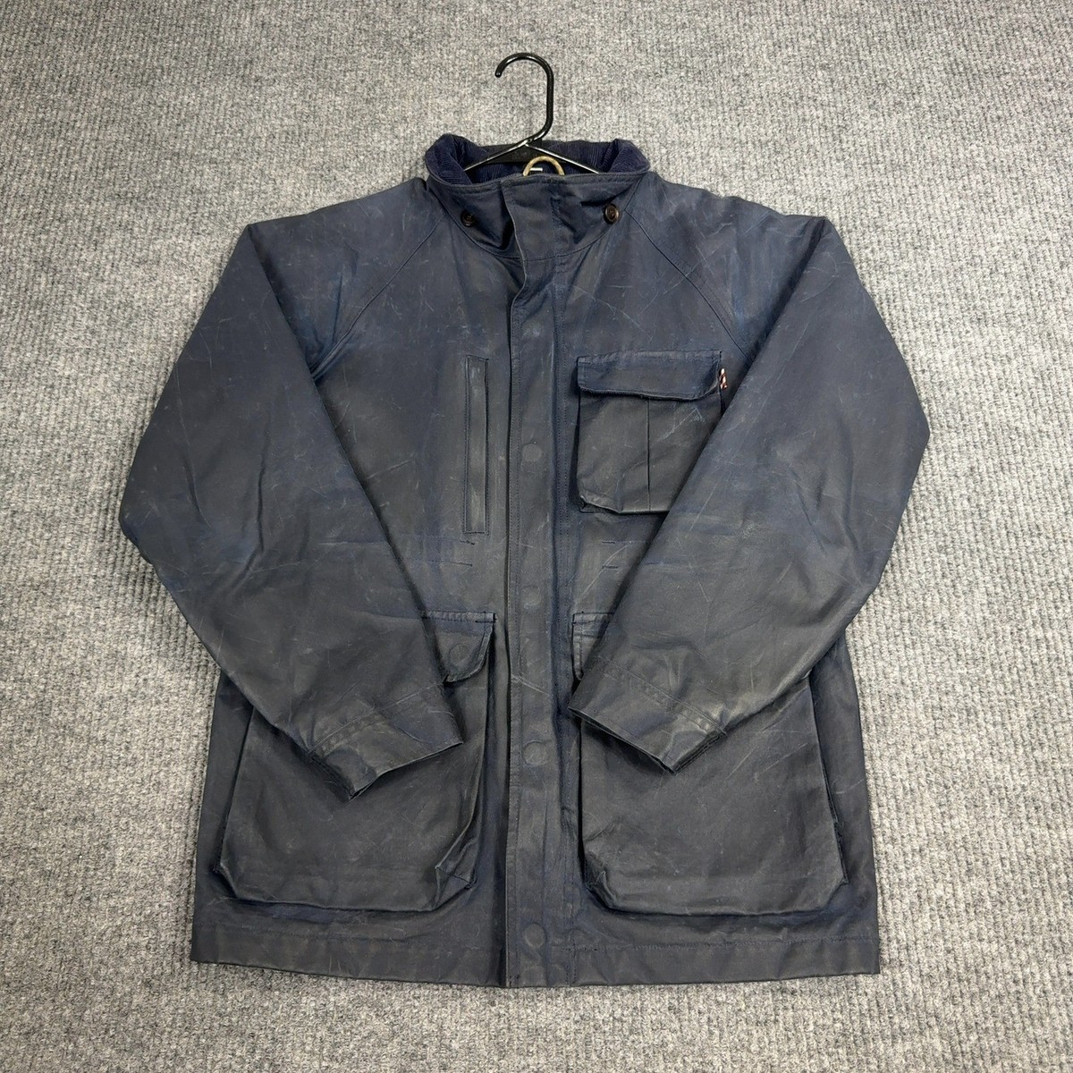 MADE IN USA FREEMANS SPORTING CLUB ジャケット Freemans Sporting Club Waxed Jacket Mens M Navy Blue Made in USA