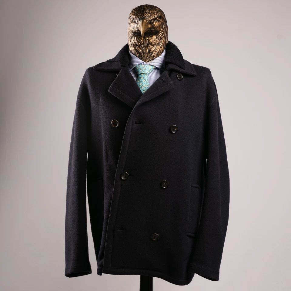 Great $3250 Gucci Wool Knited Double-Breasted Jacket Blue 42US/52IT - Image 4 of 4